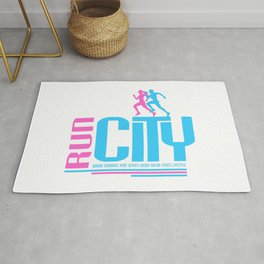 Run city Rug | Action, Graphicdesign, Motion, Strength, Sport, Runcity, Recreational, Running, Leisure, Runningman 