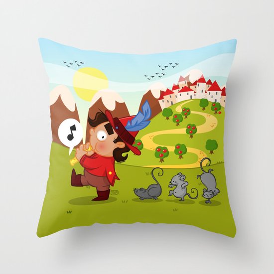 The Pied Piper of Hamelin Throw Pillow