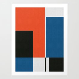 Blue and red shapes 6 Art Print