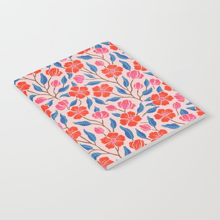 Orange And Pink Vintage Blooms Notebook