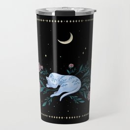 Cat Dreaming of the Moon Travel Mug