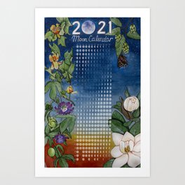 Moon Calendar for 2021 Art Print