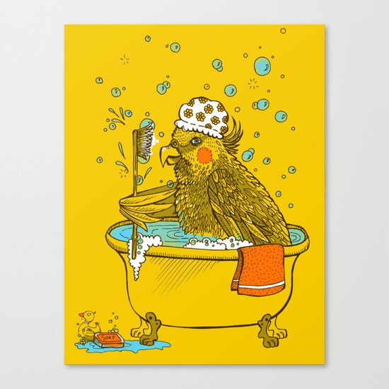 Bird Bath! Canvas Print