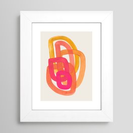 Funky Retro 70's Style Pattern Orange Pink Greindent Striped Circles Mid Century Colorful Pop Art Framed Art Print | Pattern, Pink, Colorful, Watercolor, Orange, Greindent, Circles, Midcentury, Ink, Striped 