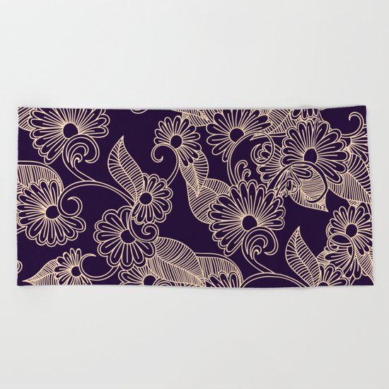 Floral Pattern Beach Towel