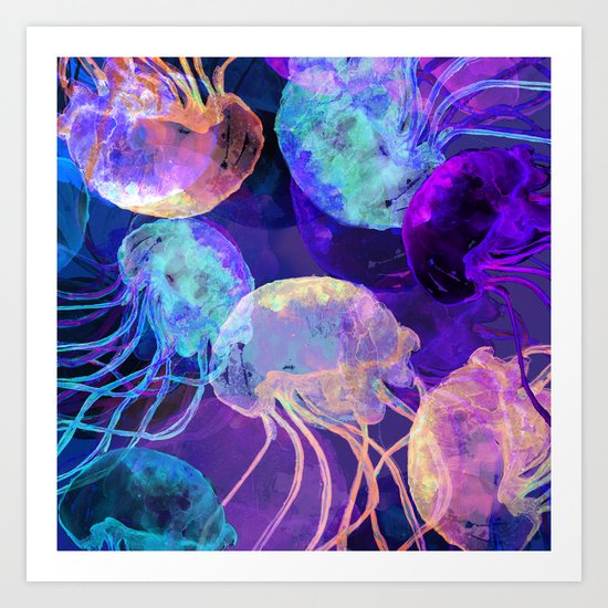 Transculent Moon Jellyfish Art Print