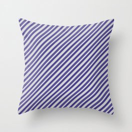 [ Thumbnail: Dark Slate Blue and Light Grey Colored Lined/Striped Pattern Throw Pillow ]