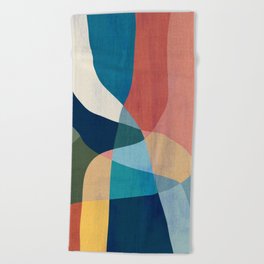 Waterfall and forest Beach Towel | Bright, Landscape, Geometric, Vintage, Flow, Whimsical, Bold, Stripes, Pattern, Quirky 