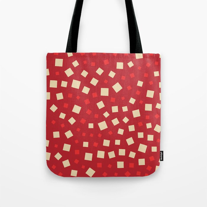 Simple Squares Holiday Cheer Print Tote Bag
