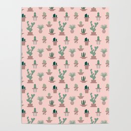 Pastel Succulents Poster