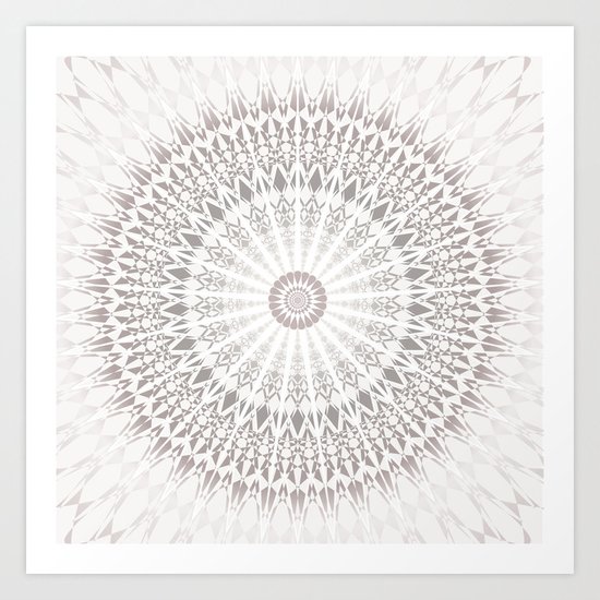 Taupe Mandala Art Print