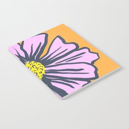 Mid-Century Modern Daisy Flower Pink And Orange Notebook