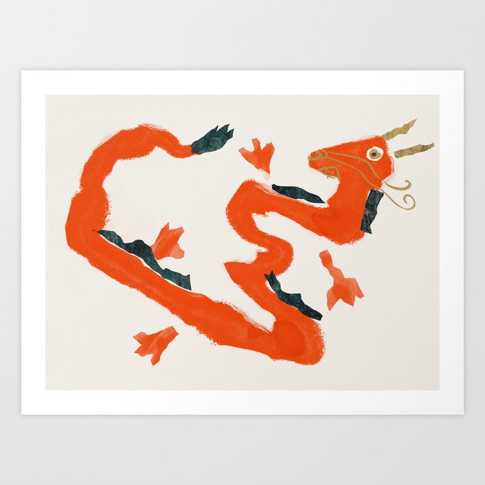Dragon cut out Art Print