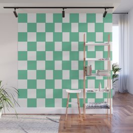 Alternate Checkerboard \\ Mint Color Wall Mural