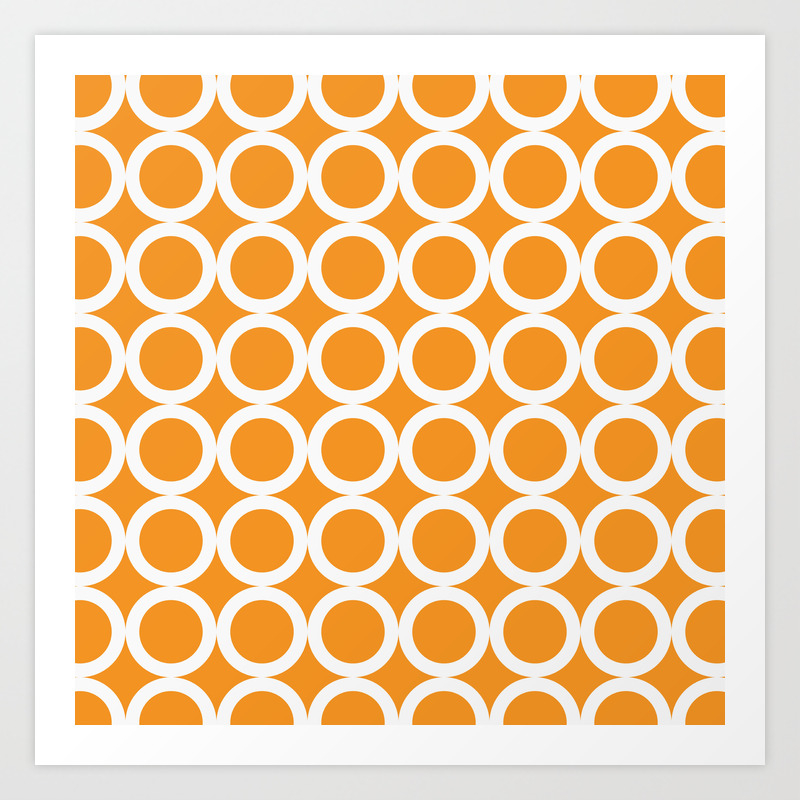 White And Orange Dots Art Print By Thestylinghouse Society6