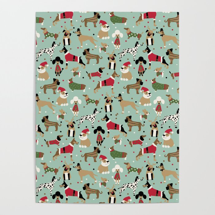 Christmas Dogs Poster