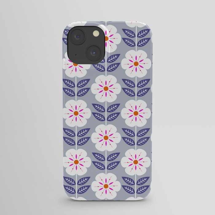 Mod Scandinavian flower pattern iPhone Case
