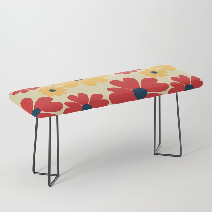 Colored flowers pattern Bench