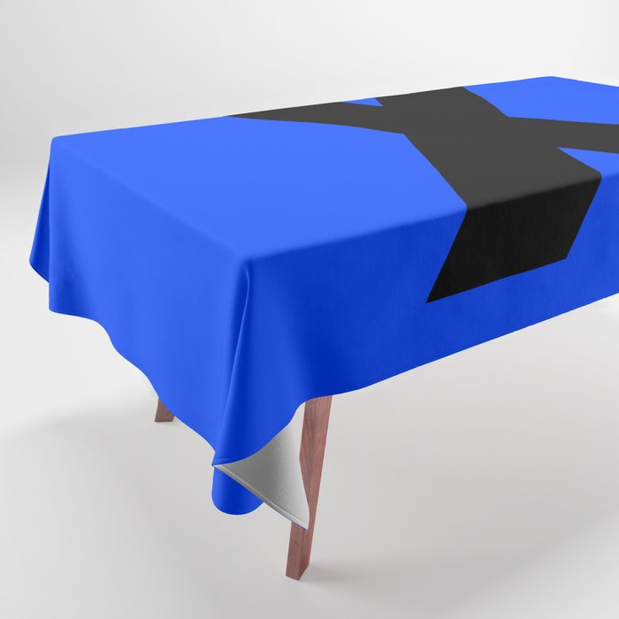 letter X (Black & Blue) Tablecloth