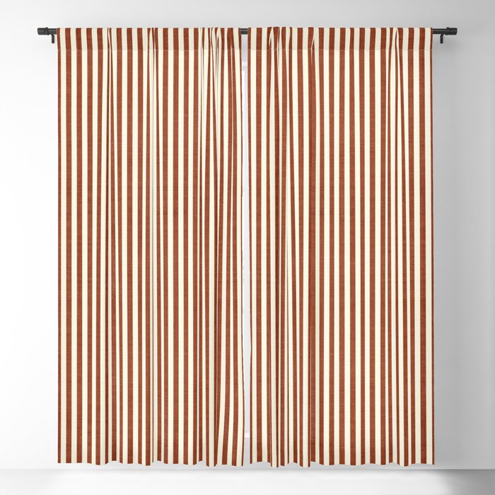Pinstripe in Rust Blackout Curtain