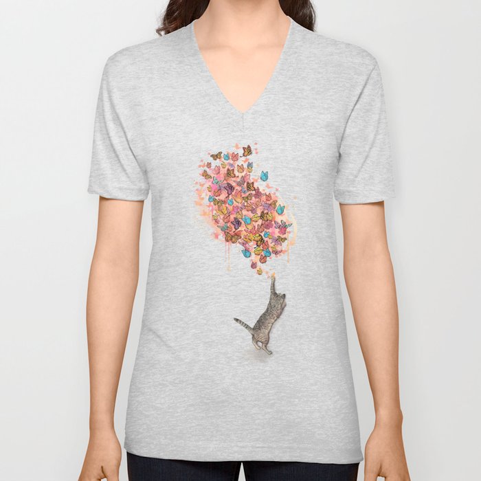 catching butterflies V Neck T Shirt