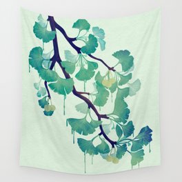 O Ginkgo (in Green) Wall Tapestry