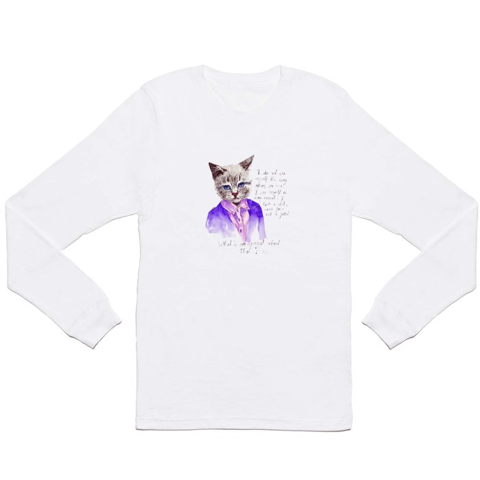 Converge nitrogen klasselærer Fashion Mr. Cat Karl Lagerfeld and Chanel Long Sleeve T Shirt by Smog |  Society6