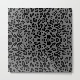 Leopard pattern grey Metal Print
