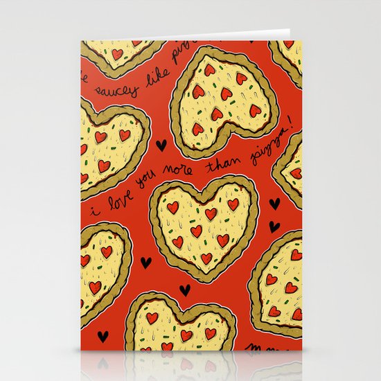 I Love You More Than Pizza on REPEAT -- AKA RE-PEATZAAA Stationery Cards