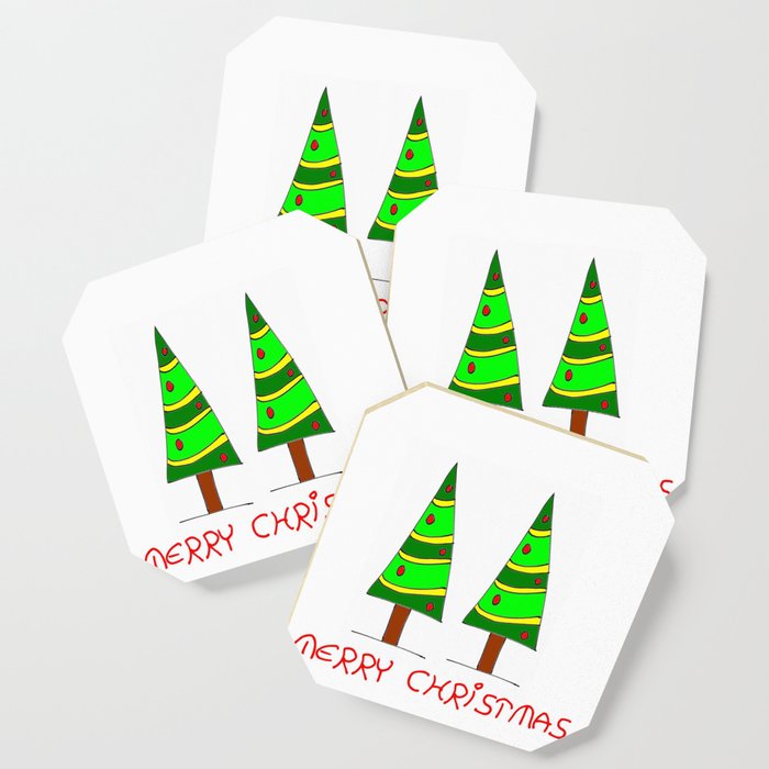 Christmas tree-pine,Yule-tree,Christmas,garlands,baubles,tinsel,evergreen,Star of Bethlehem, family Coaster