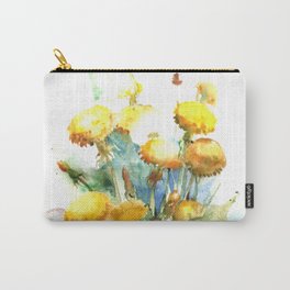 Watercolor yellow dandelion flowers Carry-All Pouch