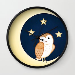 Moon Owl Wall Clock