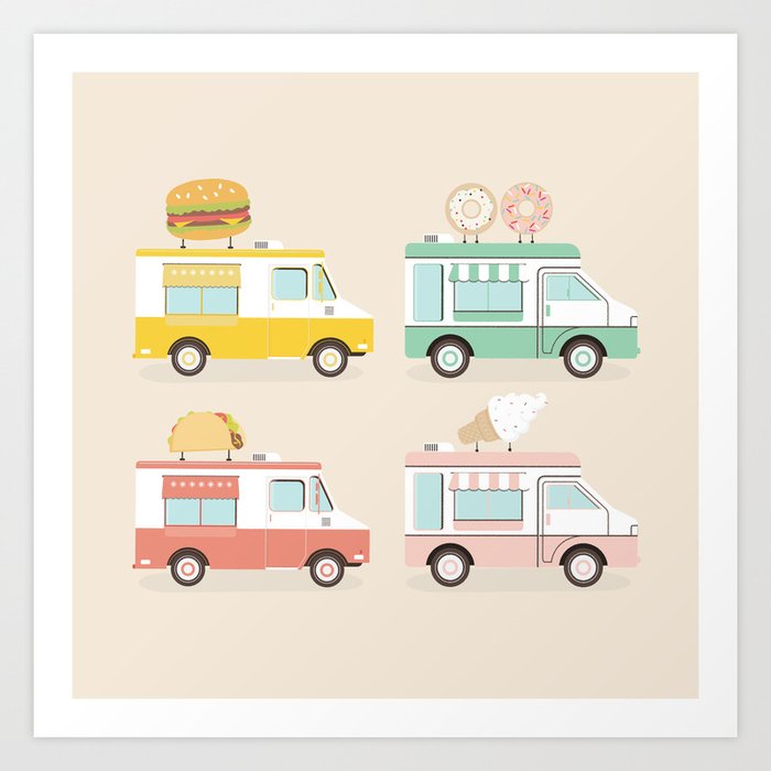 Food Trucks Art Print