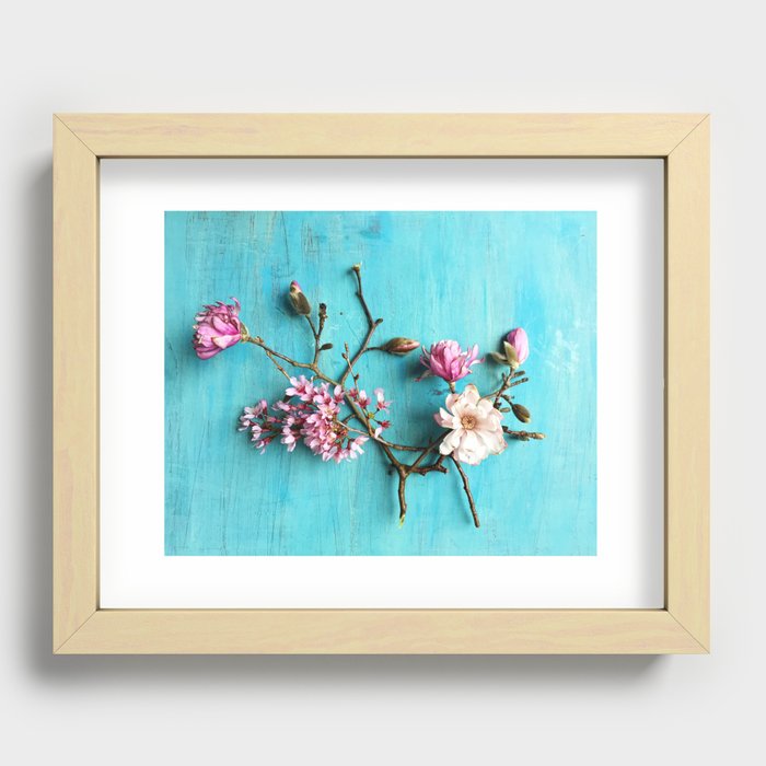 Flowers of Spring - colorful floral still life photograph Recessed Framed Print