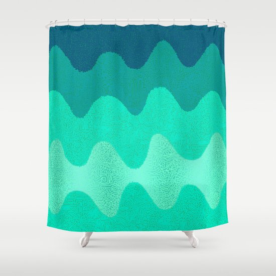 Under The Influence Marimekko Curves Seaside Shower Curtain By