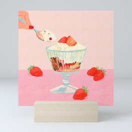 Strawberry Ice Cream Mini Art Print