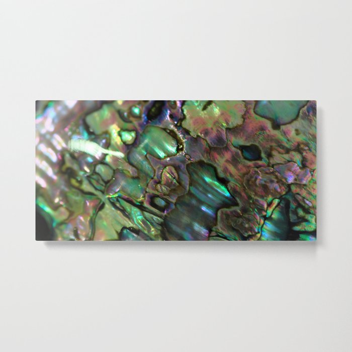 Oil Slick Abalone Mother Of Pearl Metal Print