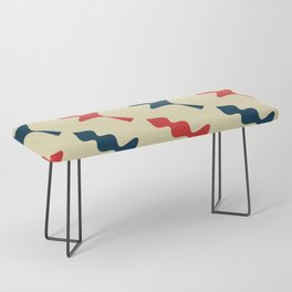 Abstract Minimal Leaves pattern -  Amaranth Red and Prussian Blue Bench