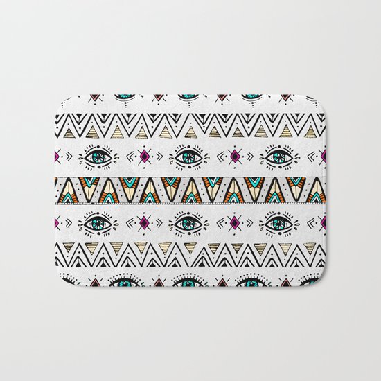 Pattern Indie boho eyes Bath Mat