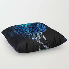 In the Keynote of Blue Floor Pillow