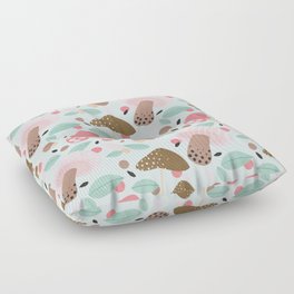 Mint and pink mushrooms Floor Pillow