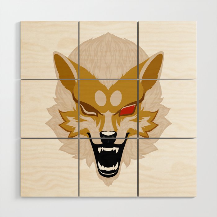 golden wolf (custom logo - twilight princess) Wood Wall Art