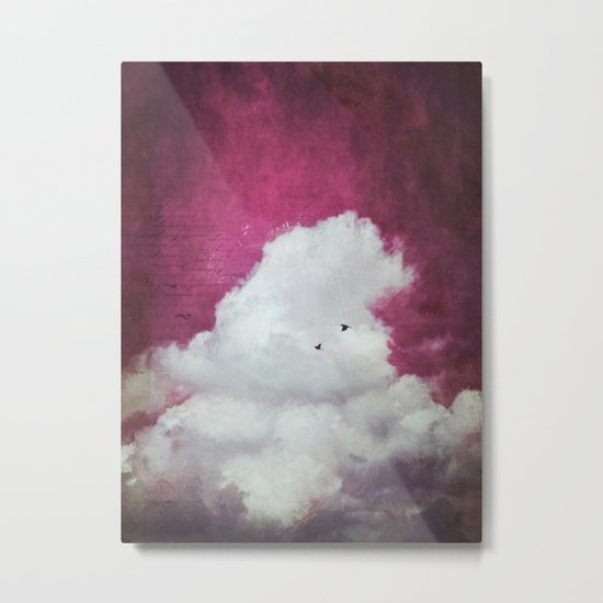 the cloud - bright red sky version Metal Print