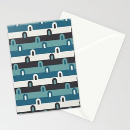 teal arches stripe Stationery Card