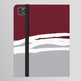 Abstract Line Art Red White Gray Grey iPad Folio Case