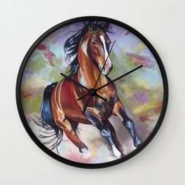 Contemporary Stallion Horse Painting Wall Clock