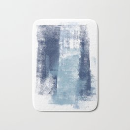 Just Blue and White 1 Bath Mat | Blue, Shapes, Modern, White, Abstract, Brushstrokes, Rolledpaint, Indigo, Scandi, Digital 