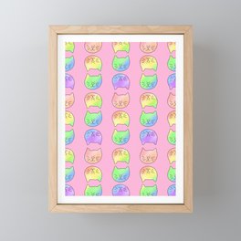 Pink Rainbow Cat Framed Mini Art Print