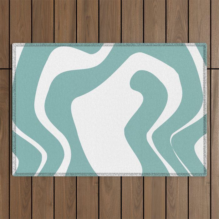 Blue abstract Outdoor Rug