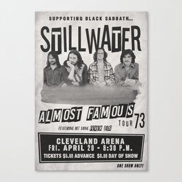 Almost Famous Stillwater Concert Poster Canvas Print